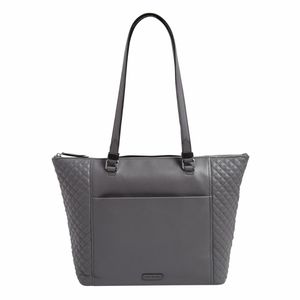 Vera Bradley Small Carryall Leather Tote in Gray